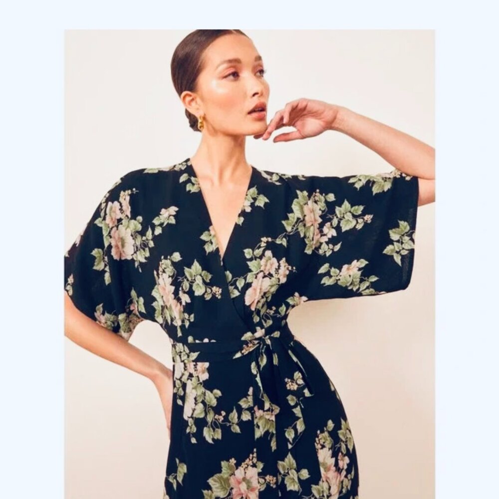 Reformation Black Floral Maxi Dress - Picture 4 of 10